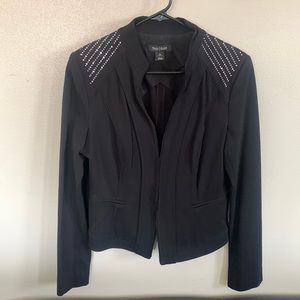 WHBM Black Blazer with Silver Classy